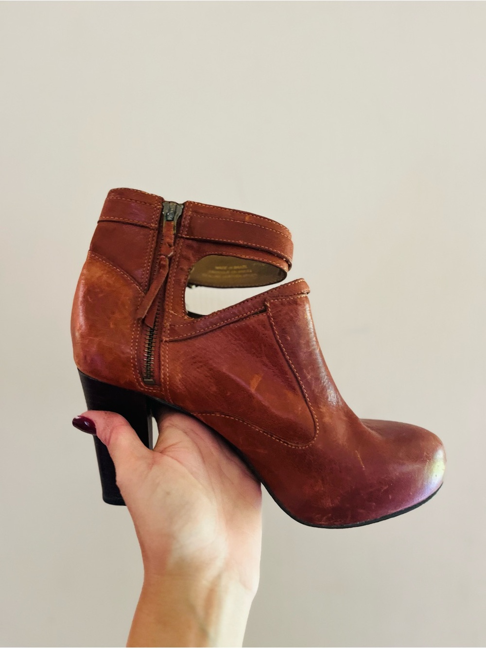 Anthropologie Leather Equestrian Dark Academia Western Fall Buckle Booties 7.5